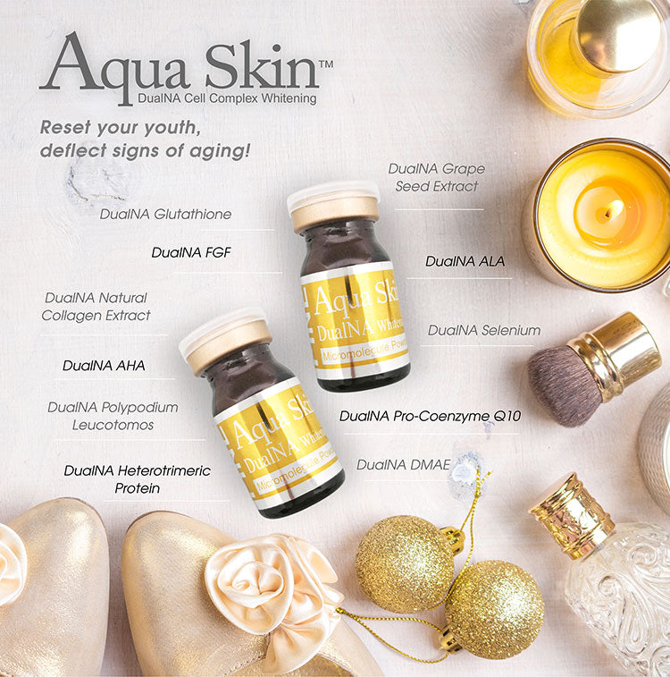 AQUA SKIN FINE GOLD SWISS DUALNA CELL COMPLEX GLUTATHIONE SKIN