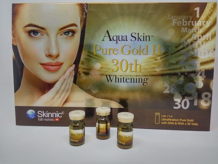 AQUA SKIN PURE GOLD II 30TH WHITENING GLUTATHIONE SKIN SWISS