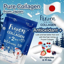 Load image into Gallery viewer, Frozen Collagen Whitening X10 Younger Brightening Skin Reduce Acne Freckles 60 Capsules