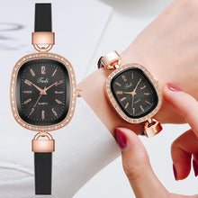 Load image into Gallery viewer, Bracelet Watches Ladies Thin Leather Strap Rhinestone Ladies Wrist Watch Arabic Numerals Dial Quartz Clock Gifts
