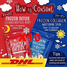 Load image into Gallery viewer, 10 Box Frozen Detox 60 Caps Red Pack + Frozen Collagen 2in1 Whitening x10 DHL