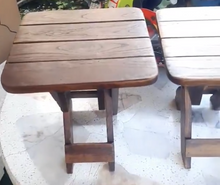 Load image into Gallery viewer, 2x Chair Small Fishing Chair Furniture Outdoor Teak Wooden Wood Easy Portable