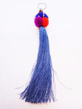 Load image into Gallery viewer, Hill Tribal Style Blue Ver.1 Handmade keyring Thailand Trip keychain gifts