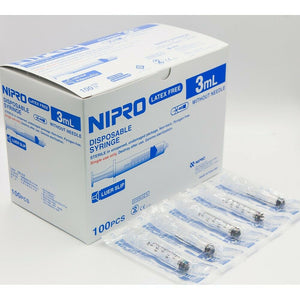 New Nipro Syringe 3 ml Nasal Syringe Latex Free1 Box 100 Pcs