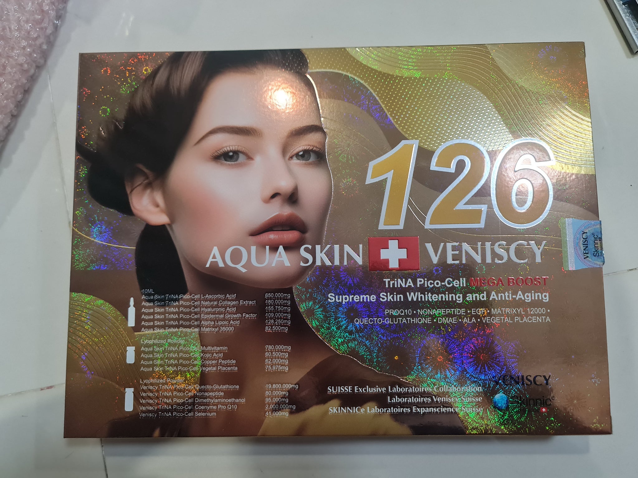 AquaSkin Veniscy 126 Trina Picocell Glutathione Injection 10 Box – Quality item shop
