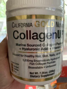 2 x California Gold Nutrition Collagen UP 5000 Marine Peptides Hyaluronic Vit C