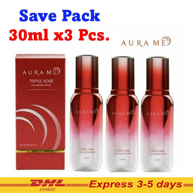 3x30ml Aura Me Triple Rose Concentrate Serum Radiant Youthful Hydrated Skin DHL