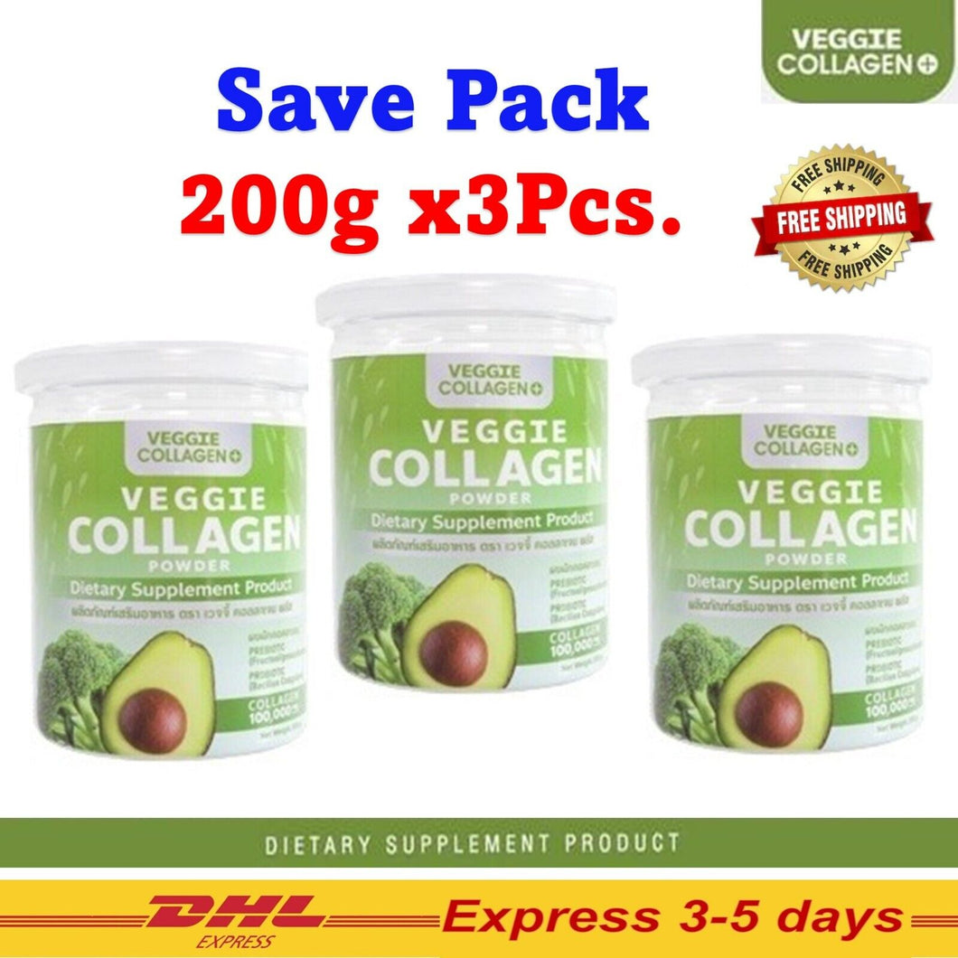 3x Veggie Collagen Powder Repair Bone Cells Nourish Skin Good Health Strengthen