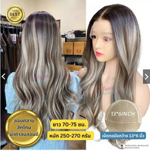 Load image into Gallery viewer, Handmade half-head mesh wig, 13*6 inches, allows for seamless parting in any direction.