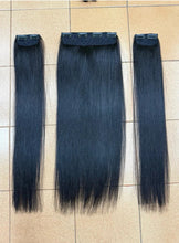 Load image into Gallery viewer, Human hair extension, 60 centimeters long (reaches below the waist when attached). Weight approximately 210 grams.