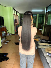 Load image into Gallery viewer, 60 cm long, genuine human hair ponytail. Requires 2 bundles of hair.