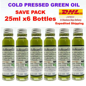 6x Cold Pressed Green Oil Organic Massage Aromatherapy Thai Barm Cold Herbal 25g