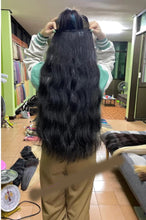 Load image into Gallery viewer, This 70cm long, genuine human hair extension uses two bundles of hair and weighs approximately 240+ grams