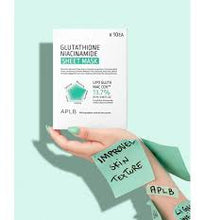Load image into Gallery viewer, APLB Glutathione Niacinamide Sheet Mask (10 sheets) | Revitalize dull skin and brighten complexion in one sheet.