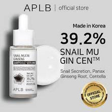 Load image into Gallery viewer, APLB SNAIL MUCIN GINSENG AMPOULE SERUM 40ml: Snail mucin and Korean