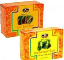 Load image into Gallery viewer, Abhaibhubejhr Thai Turmeric Soap Natural Herbal Bar Soap 100g x 6