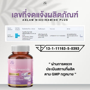 AGLAM NADH Niacinamide Plus 1000 mg 30 Capsules Aglam Food Supplement Niacinamide Plus.