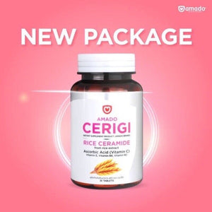 Amado Cerigi Collagen Rice Ceramide From Rice Extract (3 bottles 90 tablets)