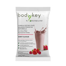 Load image into Gallery viewer, Bodykey by NUTRILITE...New Chocolate Formula Coffee and berry flavored drink, 1 box containing 14 sachets