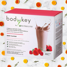 Load image into Gallery viewer, Bodykey by NUTRILITE...New Chocolate Formula Coffee and berry flavored drink, 1 box containing 14 sachets