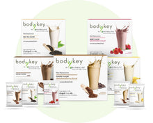 Load image into Gallery viewer, Bodykey by NUTRILITE...New Chocolate Formula Coffee and berry flavored drink, 1 box containing 14 sachets