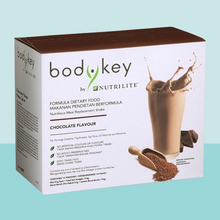 Load image into Gallery viewer, Bodykey by NUTRILITE...New Chocolate Formula Coffee and berry flavored drink, 1 box containing 14 sachets