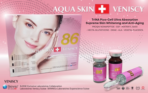 New Aqua Skin Veniscy 86 Speed White Size L TriNA Pico cell Glutathione+Laroscorbine Palladium E-UF+Placenta Enhanced Complex+Collagen fort plattinum 1 Set