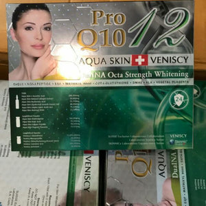 Set pro Q10 White Aquaskin 12 Pro Q10 + LAROSCORBINE DIAMOND E-UF+ Collagen fort Plattinum 1 Set