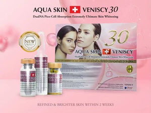 Big set white Aura Aquaskin 30+Laroscorbine Diamond E-UF+Collagen fort plattinum+Placenta complex