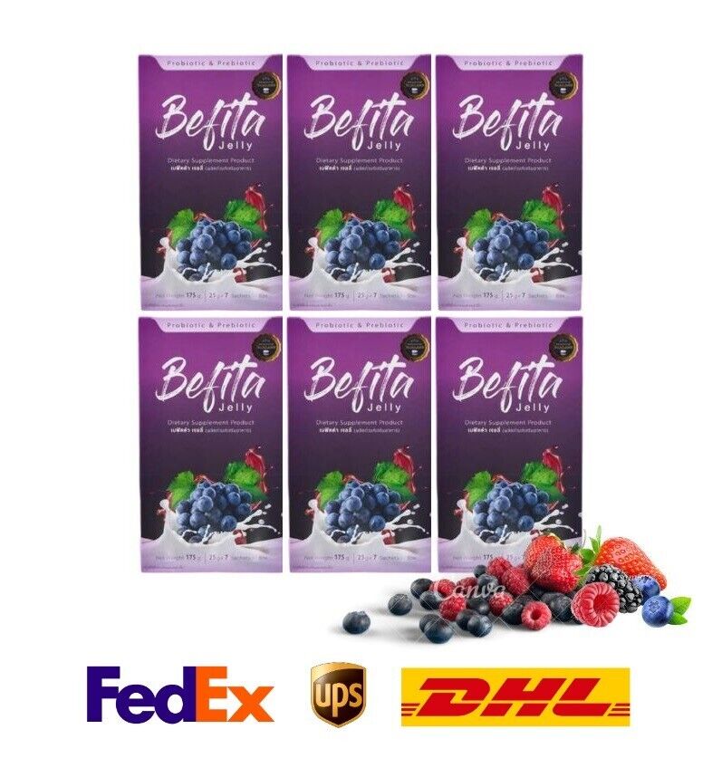 6x Befita Jelly Berry Flavor High Fiber Excrete well Detox Fat Belly Skin Bright