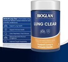 Load image into Gallery viewer, Bioglan Lung Clear: Lung Support and Detoxification, 60 tablets.