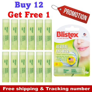 13x Blistex Herbal Answer Lip Balm Care SPF15 Natural Extracts 0.15 oz/4.25 g