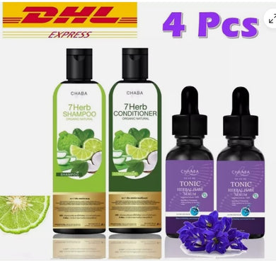 Chaba Kaffir Lime Shampoo + Conditioner + Hair Tonic Serum Nourish Hair Growth