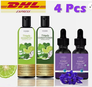 Chaba Kaffir Lime Shampoo + Conditioner + Hair Tonic Serum Nourish Hair Growth