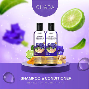 Chaba Herbal Shampoo + Conditioner Reduces Dandruff Accelerates Hair Growth Herb