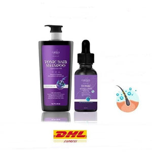 Set Chaba Hair Growth Shampoo + Hair Tonic Serum Reduces Hair Loss Thick