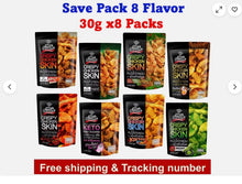 Load image into Gallery viewer, Chicken Skin Crispy Fried Snack Max Oceans 8 Flavor Party Camping 8 Packs