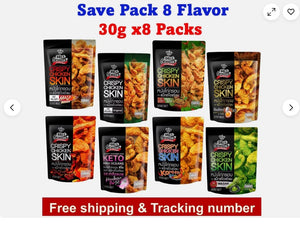Chicken Skin Crispy Fried Snack Max Oceans 8 Flavor Party Camping 8 Packs