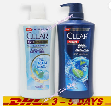 Clear Ice Cool Menthol + Clear Men Cool Sport Menthol Shampoo Special 600ml pack