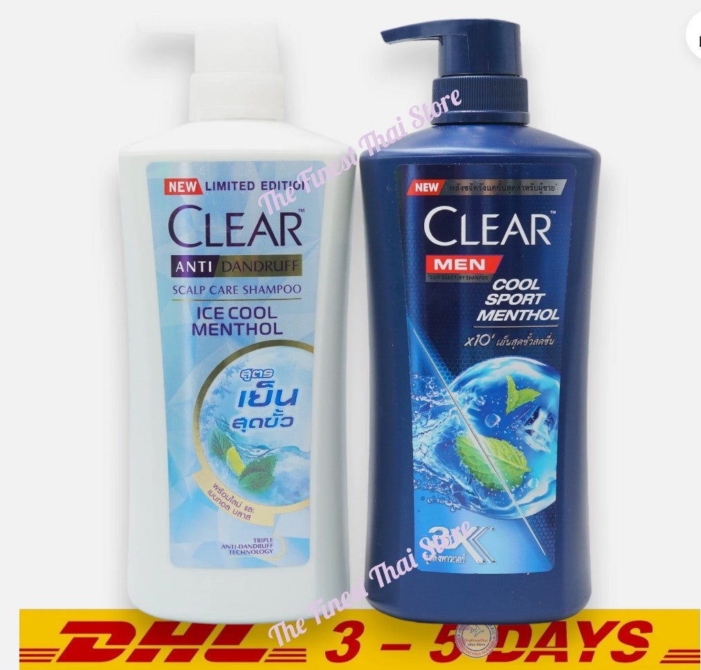 Clear Ice Cool Menthol + Clear Men Cool Sport Menthol Shampoo Special 600ml pack
