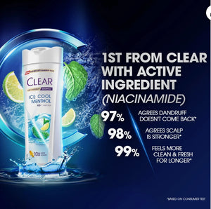 Clear Ice Cool Menthol + Clear Men Cool Sport Menthol Shampoo Special 600ml pack