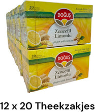 Load image into Gallery viewer, Doğuş Ginger Lemon Tea 20 sachets - Ready-to-drink ginger lemon tea from Türkiye.
