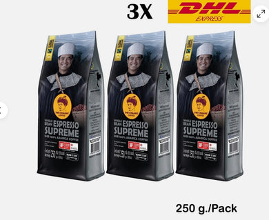 Doi Chaang Coffee Thailand Whole Bean Espresso Supreme Arabica 250 g x 3