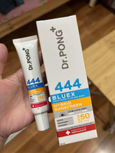 Load image into Gallery viewer, 30 ml Dr. PONG 444 Blue X iron oxide plus melanin hybrid sunscreen SPF50 Ectoin
