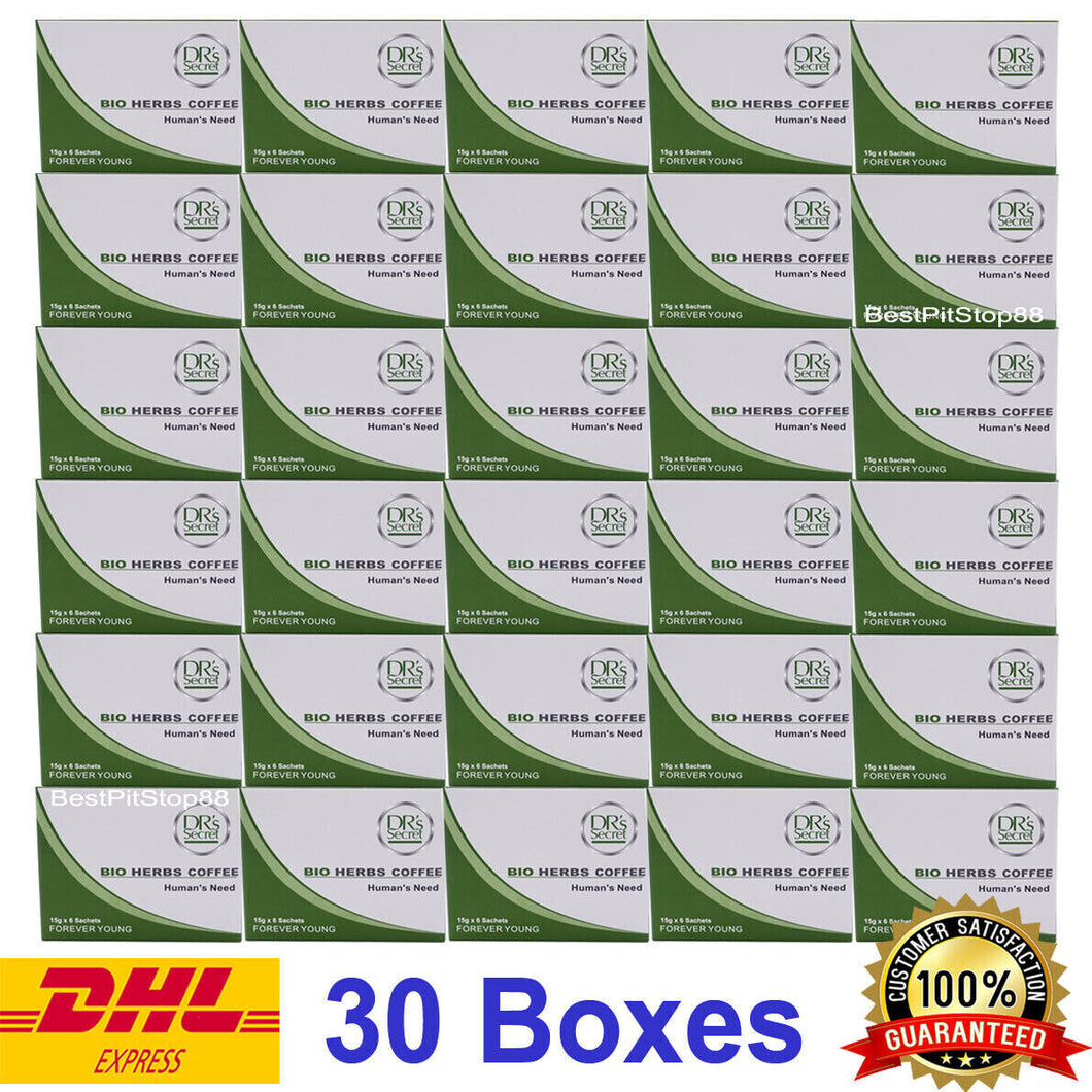 30 X Drs Secret Bio Herbs Instant Coffee For Men Forever Young 2024 DHL EXPRESS