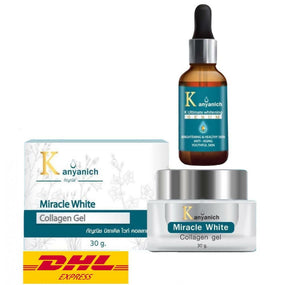 Duo Kanyanich Serum & Miracle White Collagen Gel Anti Aging Skin Set 2pcs