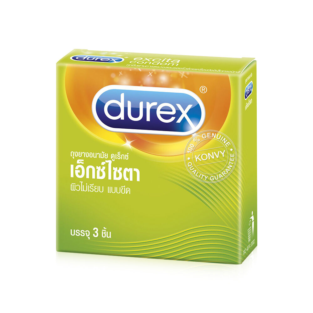 Durex Excita condoms, rough surface, striped, size 53 mm., 3 pieces