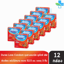 Load image into Gallery viewer, 12X Durex Love Condom 3&#39;s 12 boxes smooth surface condoms size 52.5 mm. contains 3 pieces [12 boxes]