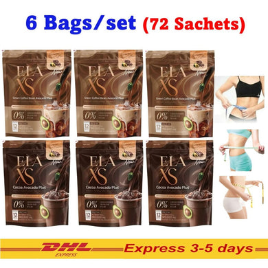 ELA S Coffee x3 +Cocoa x3 Avocado Instant Powder Mix Drink No Sugar No Trans SET
