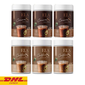 ELA S Coffee x3 +Cocoa x3 Avocado Instant Powder Mix Drink No Sugar No Trans SET